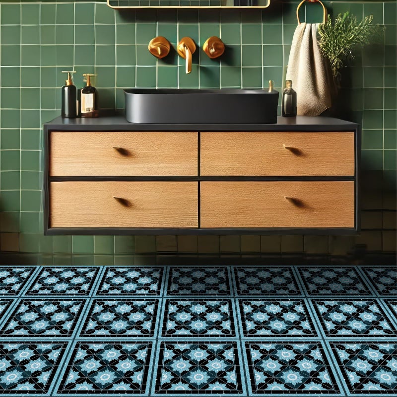 HOMETITUTE 10PCS 12x12 Inch Sparkling Sunflower Floor Tiles Peel and Stick Removable Self Adhesive DIY Vinyl Flooring Stickers for Kitchen Bathroom Living Room Entryway Home Decor - Image 5
