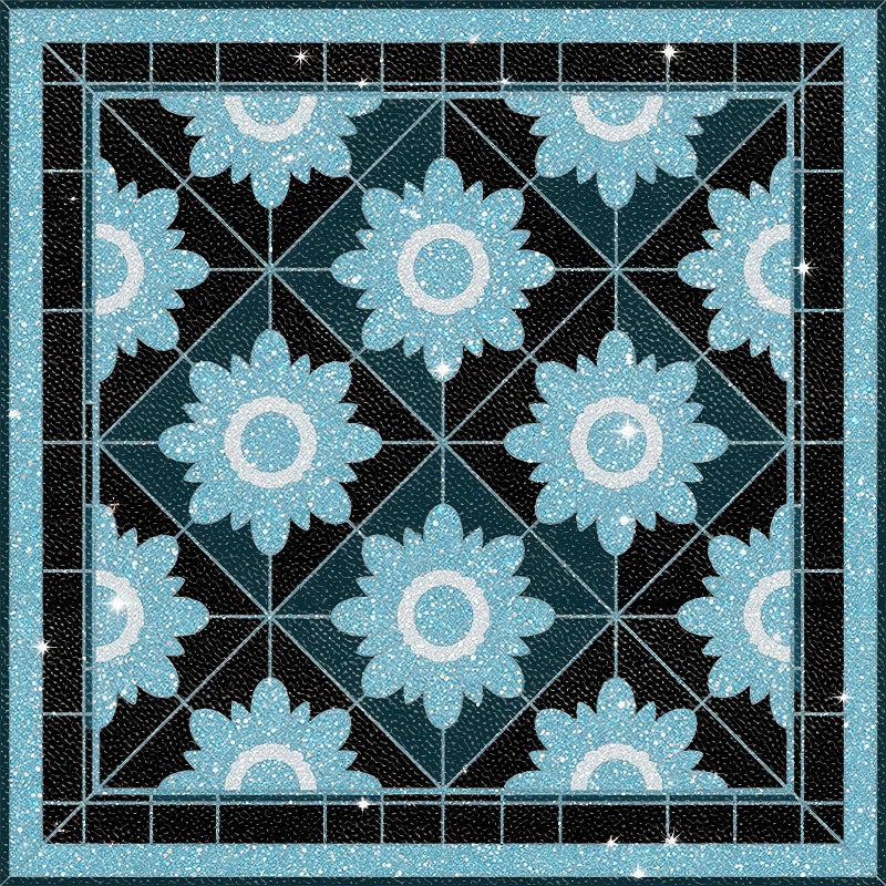 HOMETITUTE 10PCS 12x12 Inch Sparkling Sunflower Floor Tiles Peel and Stick Removable Self Adhesive DIY Vinyl Flooring Stickers for Kitchen Bathroom Living Room Entryway Home Decor - Image 1
