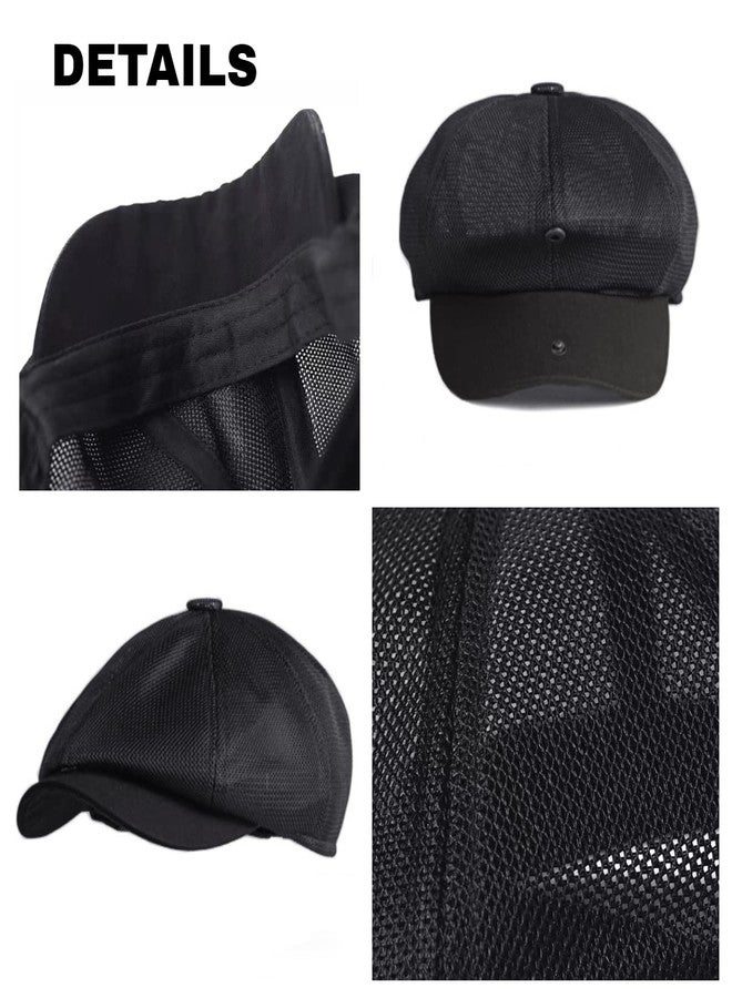 FASHIXD Newsboy Hats for Men Mesh Gatsby Cap Breathable Summer Hat Adjustable (Black) - Image 5