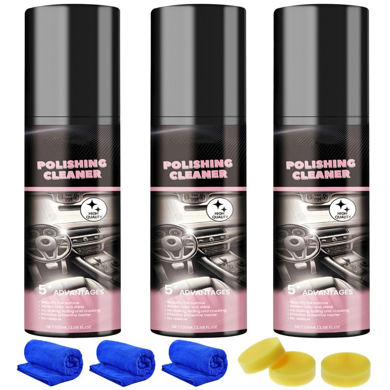 KEBEGE Polishing CleanerCar Interior Cleaner Interior Detail Spray CleaningDecontamination Interior MultiPurpose Car Cleaner 100ml3PCS - Image 3
