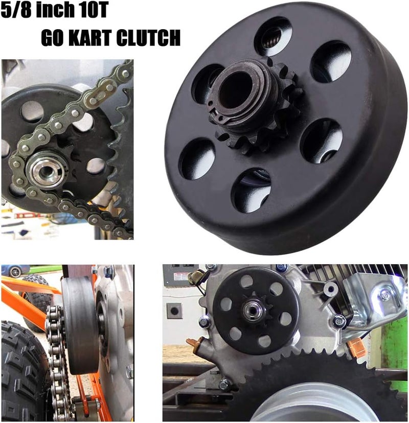 MOOSUN Centrifugal Clutch 5/8" Bore Shaft 10 Tooth with #40/41/420 Chain Sprocket for Go-Karts and Mini Bikes - Image 2