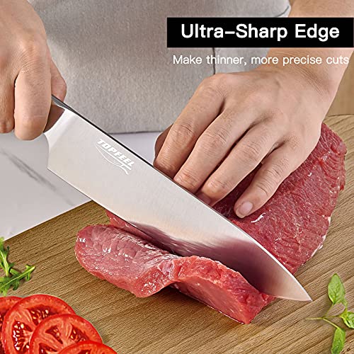 Topfeel Professional Chef Knife Set Sharp Knife, German High Carbon Stainless Steel Kitchen Knife Set 3 PCS-8" Chefs Knife &7" Santoku Knife&5" Utility Knife, Knives Set for Kitchen - Image 2
