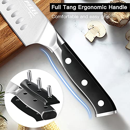 Topfeel Professional Chef Knife Set Sharp Knife, German High Carbon Stainless Steel Kitchen Knife Set 3 PCS-8" Chefs Knife &7" Santoku Knife&5" Utility Knife, Knives Set for Kitchen - Image 4