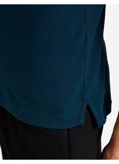 Van Heusen Van Heusen Men Athleisure Ultra Soft Polo Regular Fit T-Shirt-Short Sleeve, Textured_60033_Deep Sea_M, Blue  - Image 4