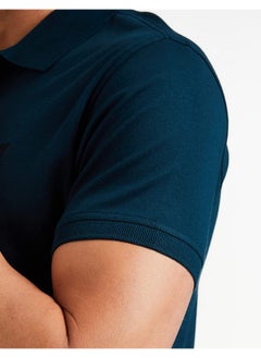 Van Heusen Van Heusen Men Athleisure Ultra Soft Polo Regular Fit T-Shirt-Short Sleeve, Textured_60033_Deep Sea_M, Blue  - Image 3