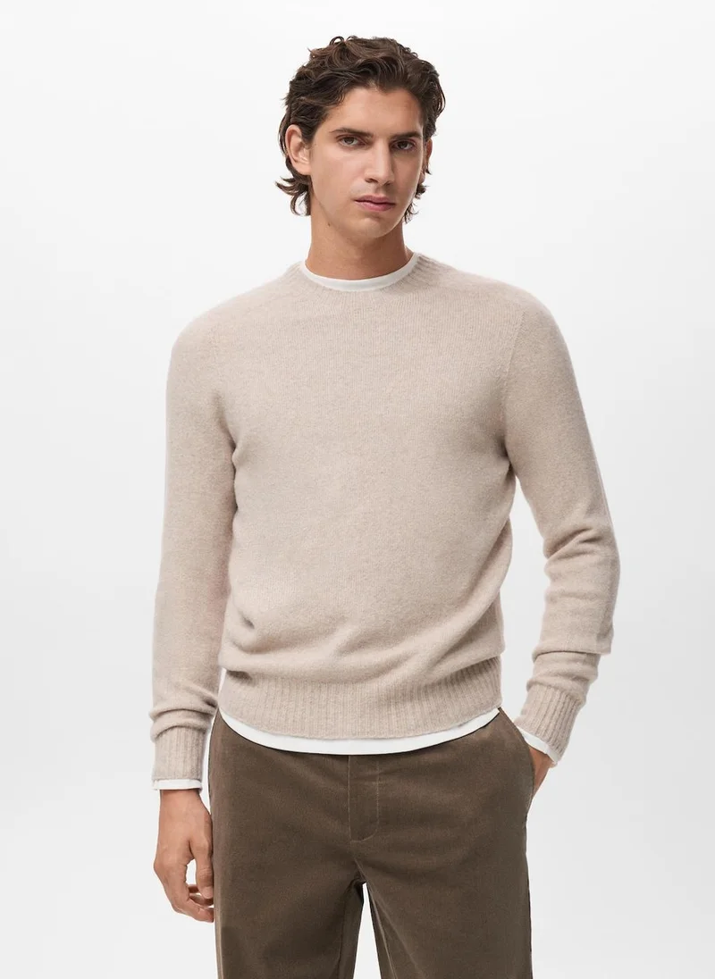 Mango Man Knitted wool blend sweater