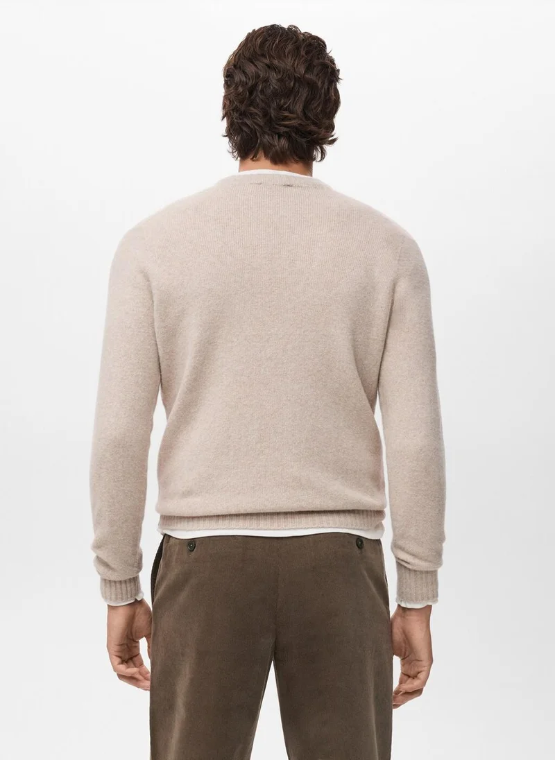 Mango Man Knitted wool blend sweater