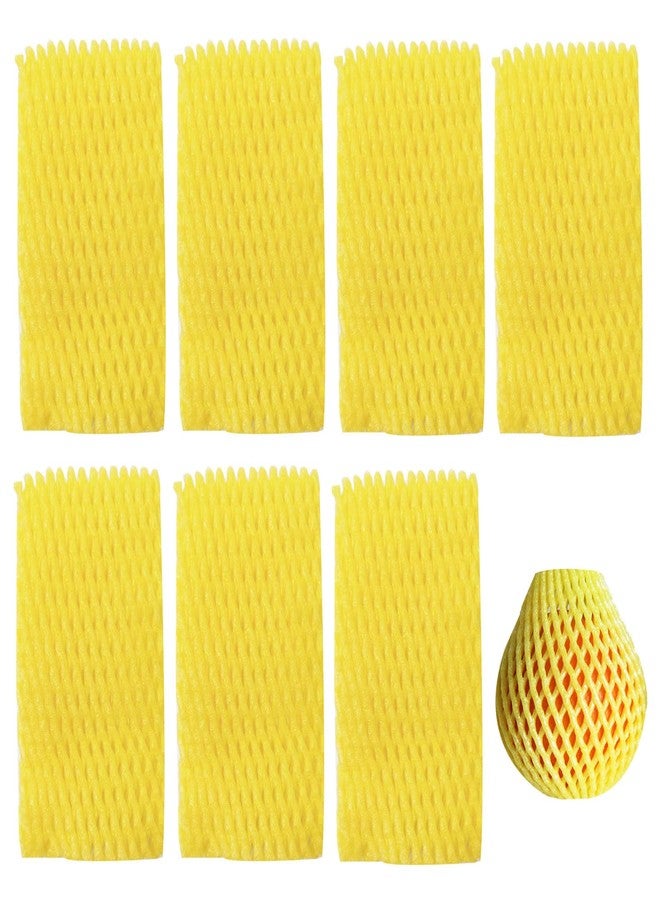 HanyHere 50 Pieces Fruit Protection Bags Foam Mesh Keep Safe Mesh Sleeves for Large Supermarkets, Fruit Shops (Yellow-10x6cm) - Image 1