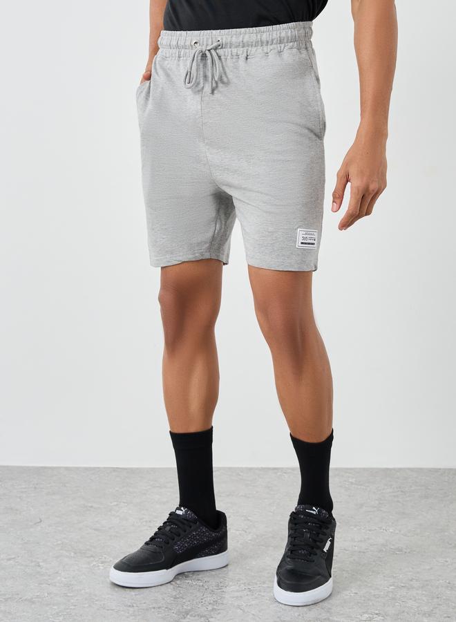 Styli Badge Detail Regular Fit Terry Shorts - Image 1