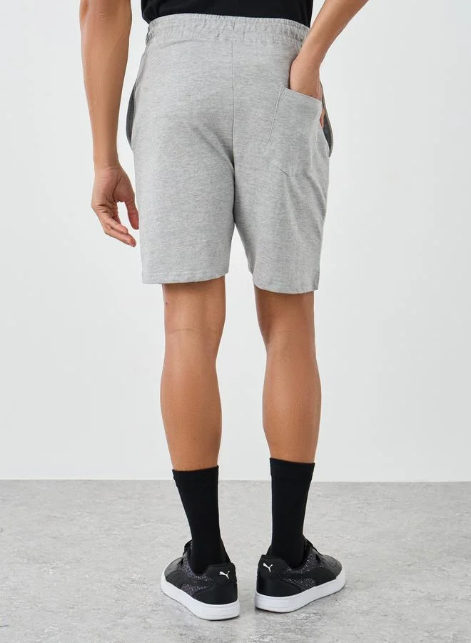 Styli Styli Badge Detail Regular Fit Terry Shorts