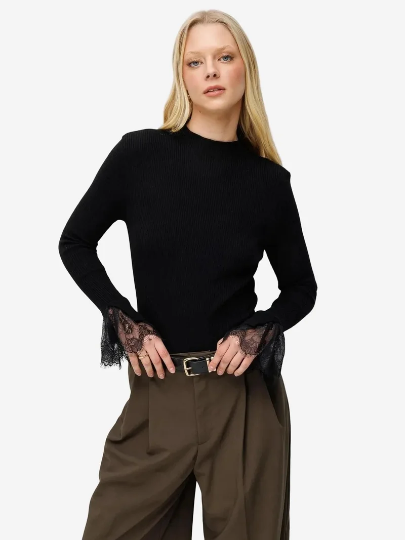 ميكسراي MIXRAY Slim Fit Ribbed Knit Sweater with Crew Neck