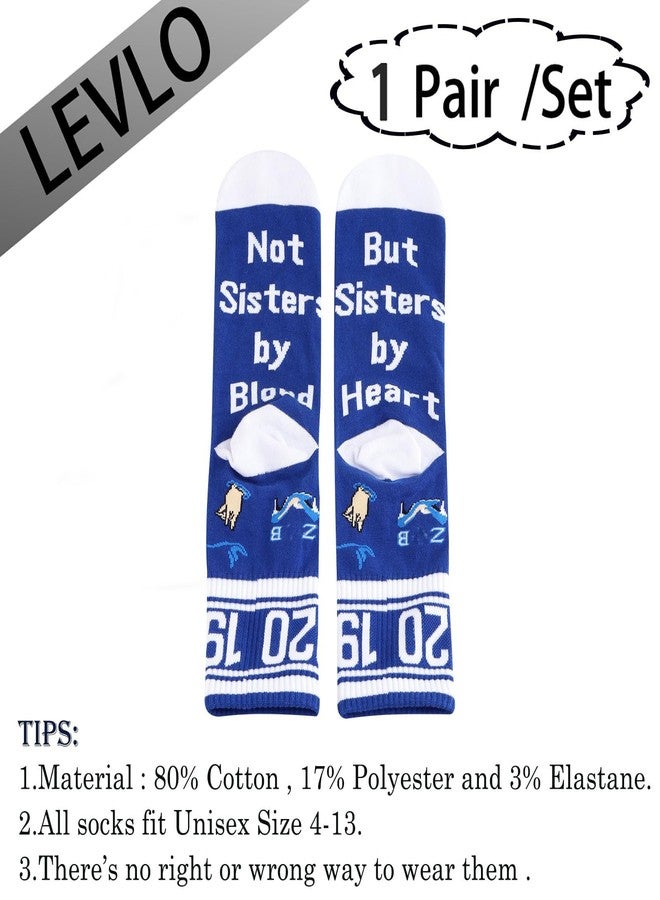 LEVLO 1 Pair 1920 Sorority Socks Not Sisters by Blood But Sisters by Heart Finer Women Gift (Cotton, SISTERS 1920) - Image 2
