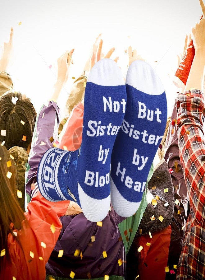 LEVLO 1 Pair 1920 Sorority Socks Not Sisters by Blood But Sisters by Heart Finer Women Gift (Cotton, SISTERS 1920) - Image 5