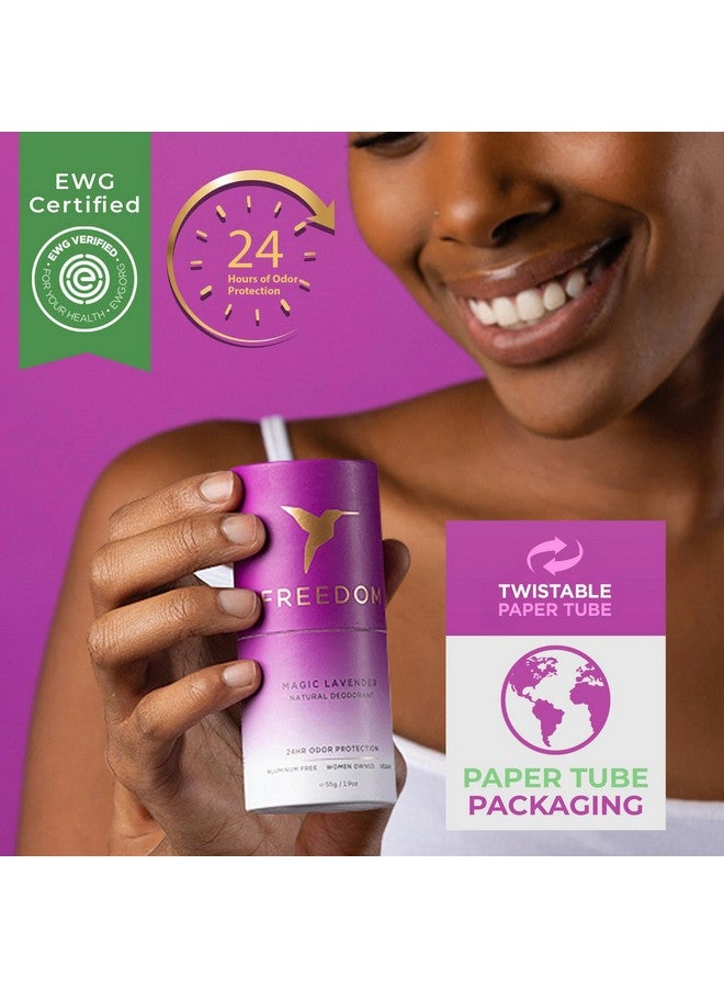 Freedom Freedom Natural Deodorant for Women & Men with 24-Hour Odor Protection In Sustainable Paper Packaging - Made with Natural Ingredients - Aluminum Free Deodorant Magic Lavender 1.9oz - Image 4