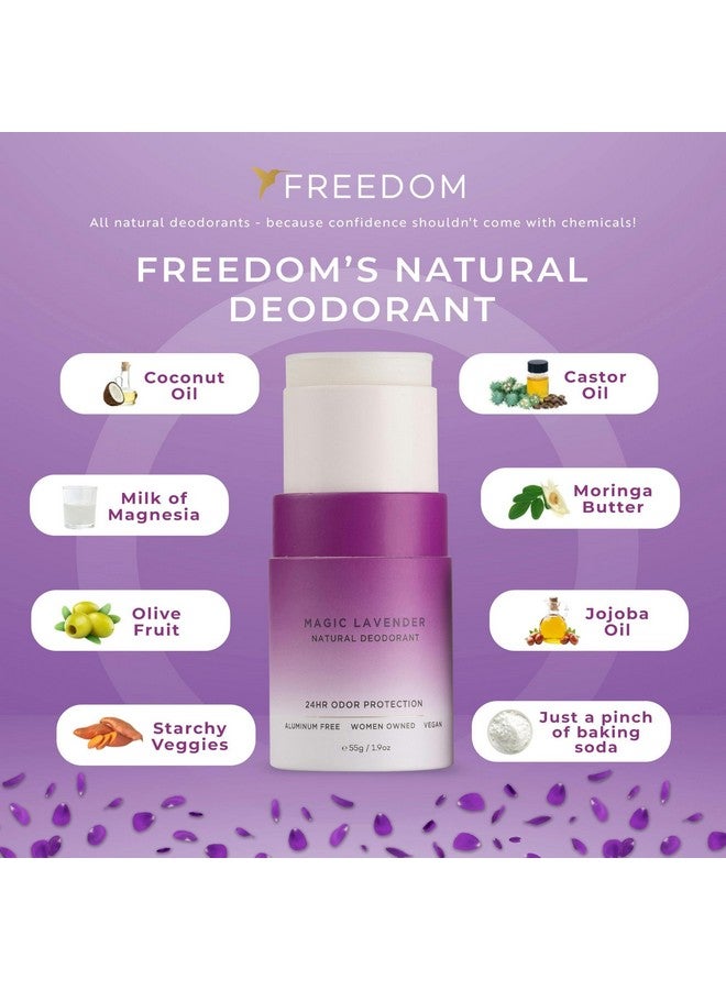 Freedom Freedom Natural Deodorant for Women & Men with 24-Hour Odor Protection In Sustainable Paper Packaging - Made with Natural Ingredients - Aluminum Free Deodorant Magic Lavender 1.9oz - Image 3