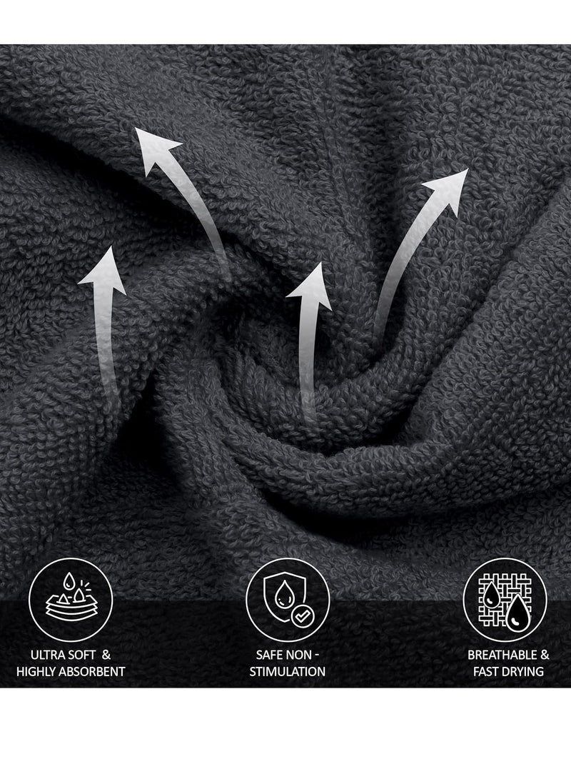 Utopia Towels - 12 Pack Viscose Luxury Wash Cloths Set (12 x 12 Inches) Cotton Ring Spun, Highly Absorbent and Soft Feel Essential Washcloths for Bathroom, Face Towel, Gym and Spa (Grey)