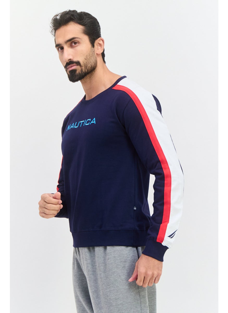 NAUTICA Men Sportswear Fit Outdoor Long Sleeve Sweatshirt, Navy Blue  - Image 2