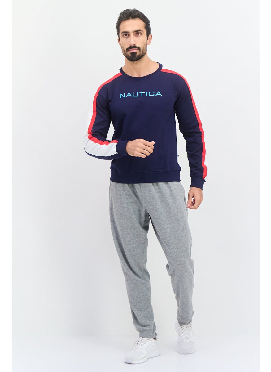 NAUTICA Men Sportswear Fit Outdoor Long Sleeve Sweatshirt, Navy Blue  - Image 4