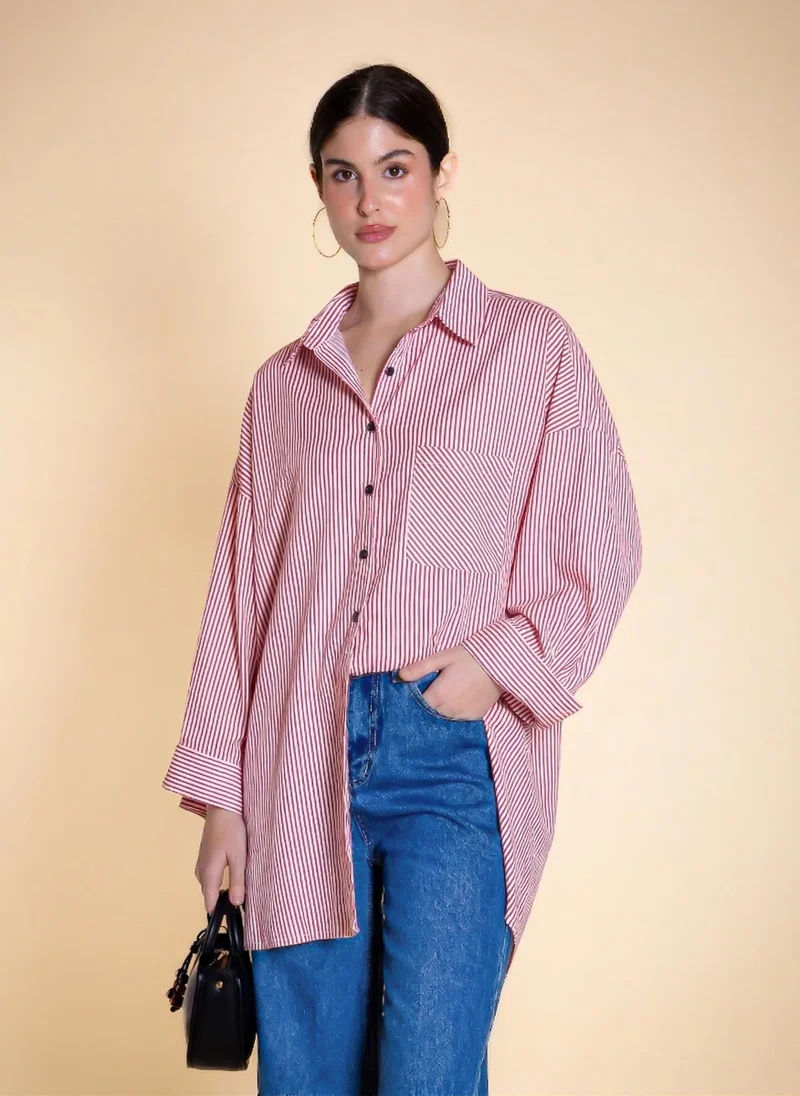 شايبس OVERSIZED STRIPED SHIRT