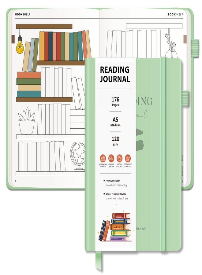 BIROYAL Reading Journal with Book Reviews Green - Image 1