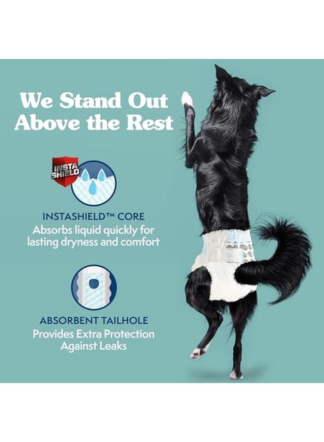 Simple Solution True Fit Disposable Dog Diapers For Female Dogs Super Absorbent With Wetness Indicator Multi Color Medium Waist 15 23 In 30 Count - Image 3