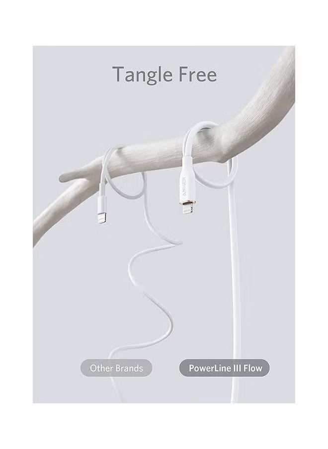 Generic - PowerLine III Flow USB-C to Lightning Cable (3ft/0.9m) White - Image 1