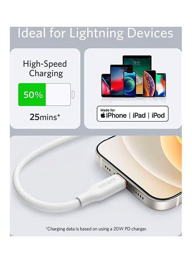 Generic - PowerLine III Flow USB-C to Lightning Cable (3ft/0.9m) White - Image 1