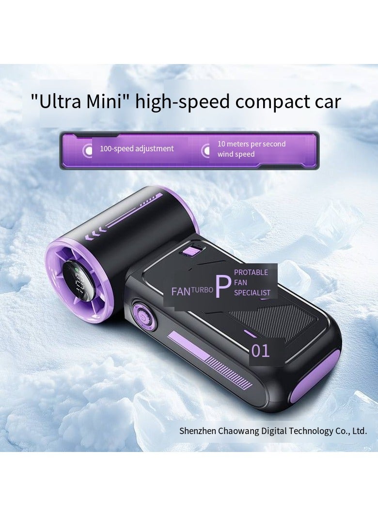 general Mecha Turbo Handheld Fan - Portable Digital Display High-Speed Wind Cannon, USB-C Charging Mini Fan for Desert Outdoor & Study - Image 4