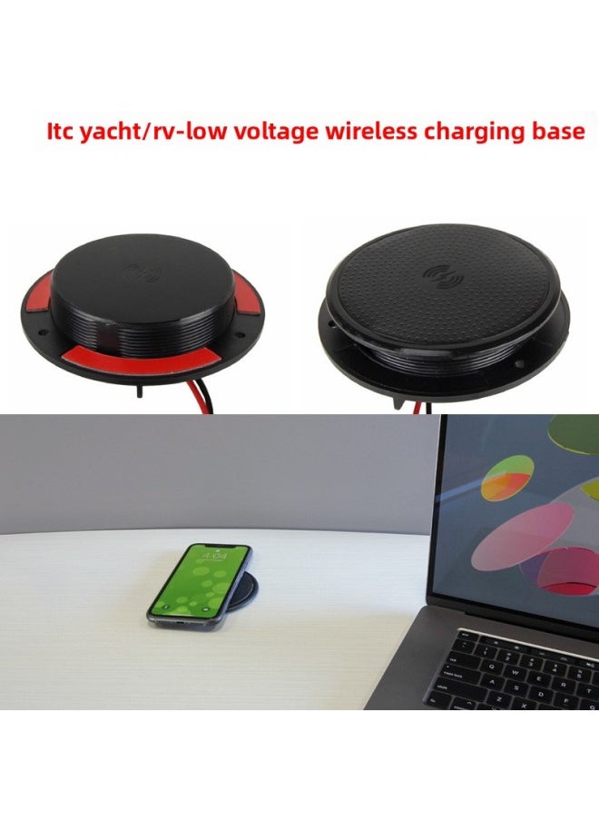 Generic - Yacht Low Voltage 5v Wireless Charging Base, Digital Charger, Car Power Adapter, Mobile Phone Charging-Color:Round Wireless Charger (without Top) - Image 1
