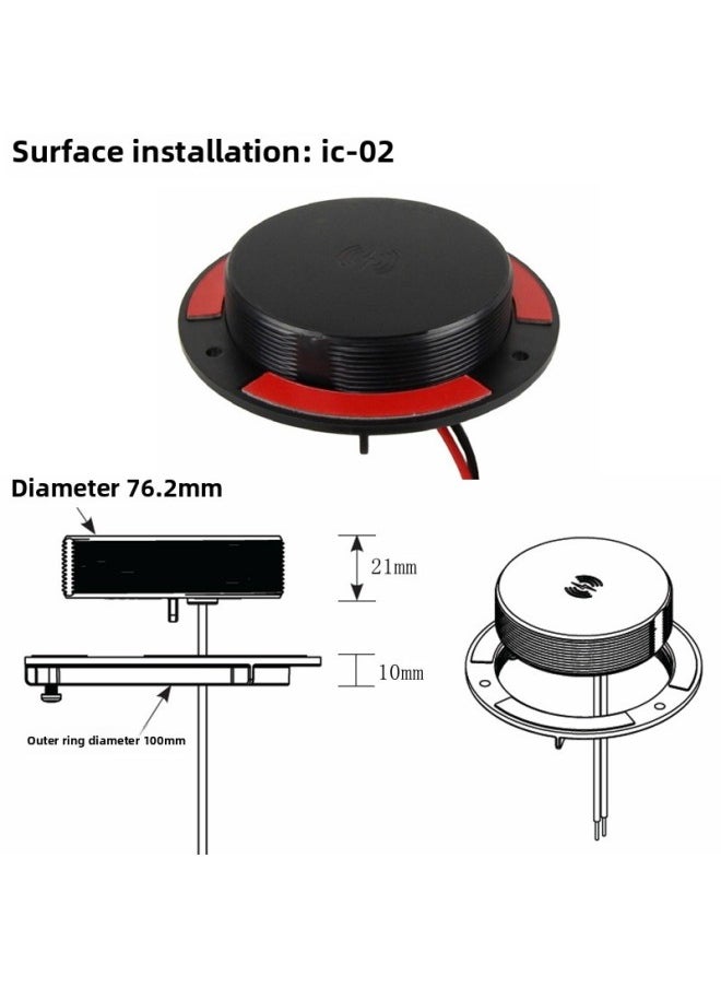 Generic - Yacht Low Voltage 5v Wireless Charging Base, Digital Charger, Car Power Adapter, Mobile Phone Charging-Color:Round Wireless Charger (without Top) - Image 1