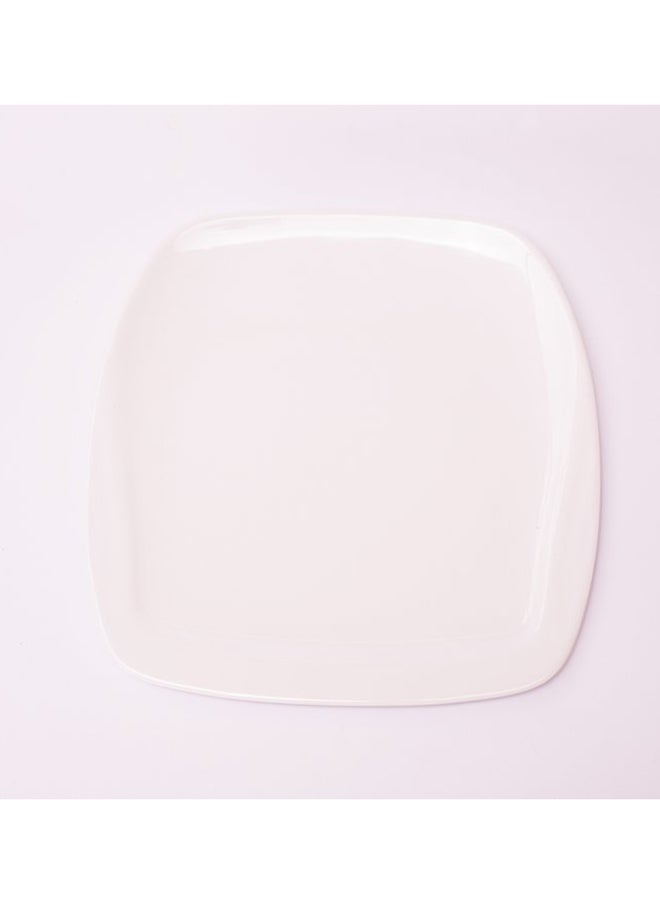 Bright Designs - Melamine Square Dinner Plate 
Set of 6 (L 26cm W 26cm) White - Image 1