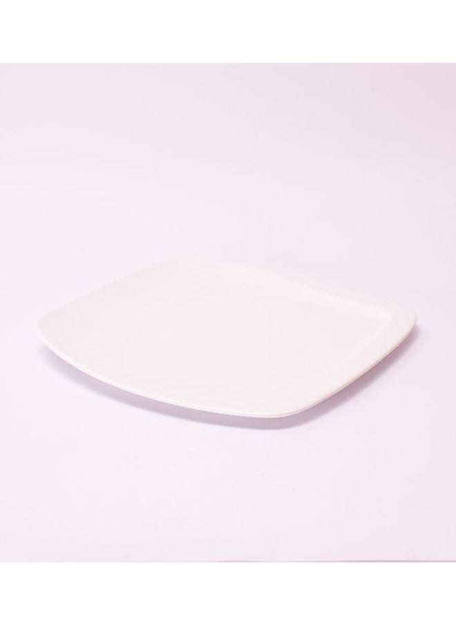 Bright Designs - Melamine Square Dinner Plate 
Set of 6 (L 26cm W 26cm) White - Image 1