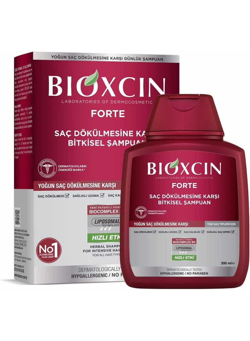 BIOXCIN FORTE HERBAL SHAMPOO FOR INTENSIVE HAIR LOSS FOR ALL HAIR TYPES FAST EFFECT 300 ML+100 ML SHAMPOO GIFT - Image 2