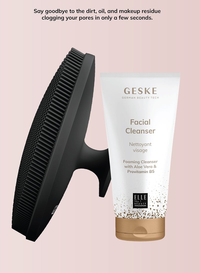 GESKE Geske Foaming Cleanser Lotion,Aloe Vera & Provitamin B5, Deep Cleanse, Exfoliate & Nourish + Sonic Facial Brush 4 in 1 Complete Skincare Set for Radiant, Healthy Skin (Combo Pack)- Grey - Image 3
