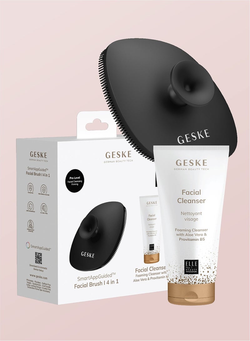 GESKE Geske Foaming Cleanser Lotion,Aloe Vera & Provitamin B5, Deep Cleanse, Exfoliate & Nourish + Sonic Facial Brush 4 in 1 Complete Skincare Set for Radiant, Healthy Skin (Combo Pack)- Grey - Image 4