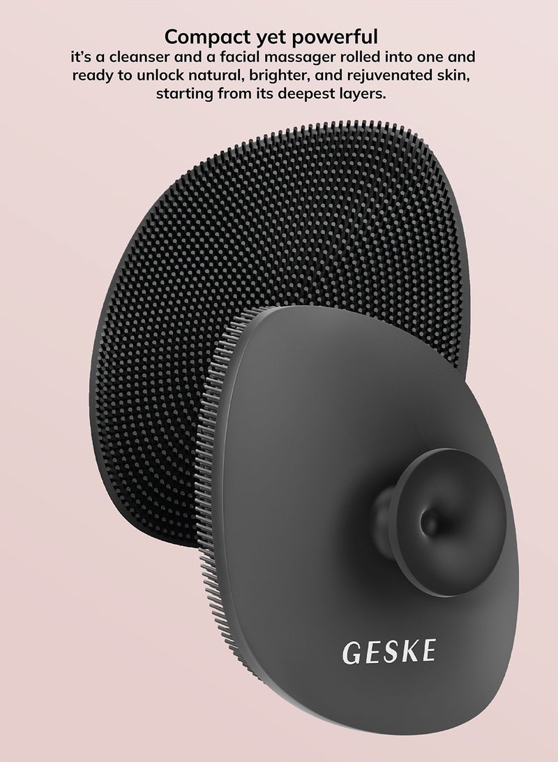GESKE Geske Foaming Cleanser Lotion,Aloe Vera & Provitamin B5, Deep Cleanse, Exfoliate & Nourish + Sonic Facial Brush 4 in 1 Complete Skincare Set for Radiant, Healthy Skin (Combo Pack)- Grey - Image 2