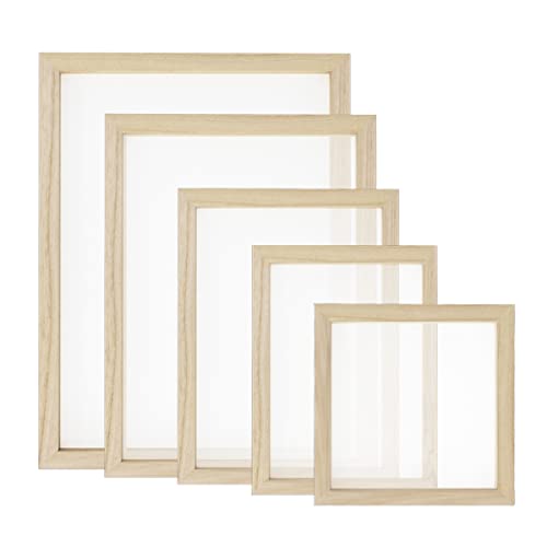 Worown 5 Different Size Wooden Paper Making Screens, PaperMaking Mold and Deckle, Paper Making Frames for DIY Paper Crafts - Image 1