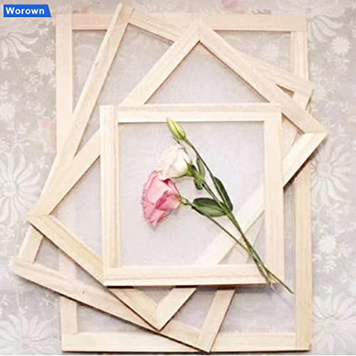 Worown 5 Different Size Wooden Paper Making Screens, PaperMaking Mold and Deckle, Paper Making Frames for DIY Paper Crafts - Image 3