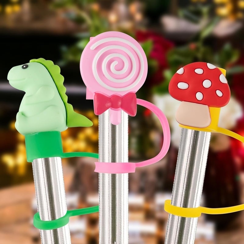 OuMuaMua Straw Cover Advent Calendar 2025  Straw Topper Advent Calendar 24 Days Silicone Straw Caps Lids Protectors 10 mm for 30  40 Oz Cups Tumblers Kids Adults Teens  - Image 4
