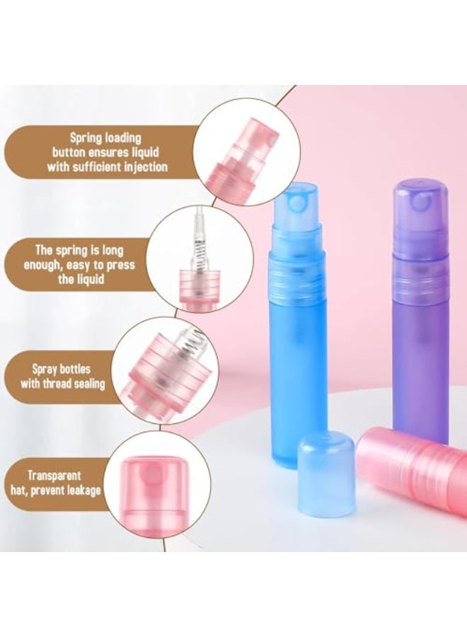 6 PCS 5ml Mini Spray Bottle, Plastic Portable Travel Bottle, Fine Mist Refillable Mini Perfume Sample Bottles, Clear Plastic Spray Bottle Empty, for Cleaning Travel Essential Oils, 3 Color - Image 5