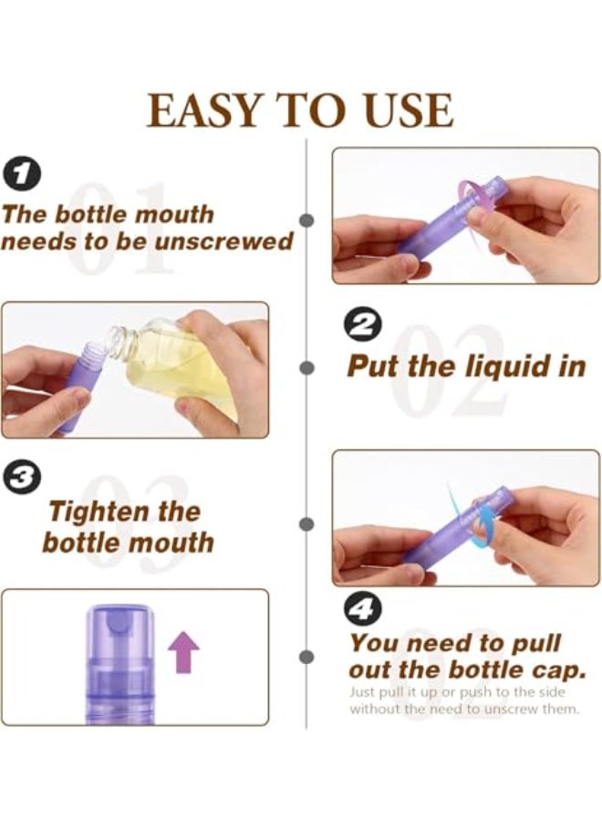 6 PCS 5ml Mini Spray Bottle, Plastic Portable Travel Bottle, Fine Mist Refillable Mini Perfume Sample Bottles, Clear Plastic Spray Bottle Empty, for Cleaning Travel Essential Oils, 3 Color - Image 4