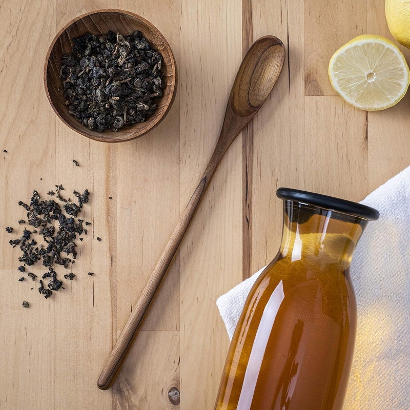 FAAY - 4 Pcs 9.5” Long Teak Spoon, Chef Testing Spoons, Handcrafted Cocktail Stirring, Tea, Drip/French Press Coffee, Milkshake, Cold Drink, Mixing Spoons - Image 3