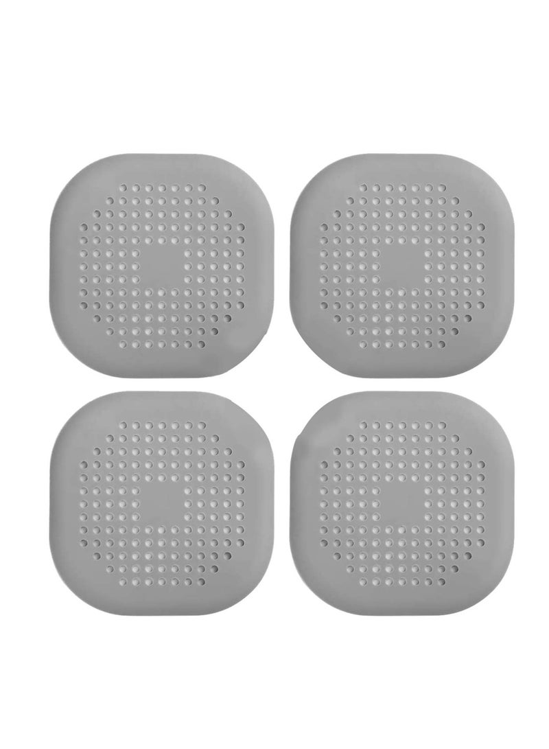 Zikra Drain Hair Catcher Shower Drain Cover TPR Hair Drain Catcher for Tub Bathroom Bathtub Kitchen Basin, Silicone Hair Stopper Drain Strainer with Suction Cups (4 Pack)