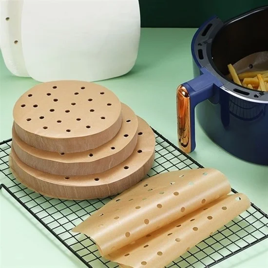 5DM 50 Pcs Air Fryer Baking Paper Disposable Air Fryer Non-Stick Oil Paper Perforated Model