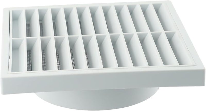 125mm Vent Grille Air Outlet Cover With Steel Mesh For Wall Eave Installation PP Material - Image 1