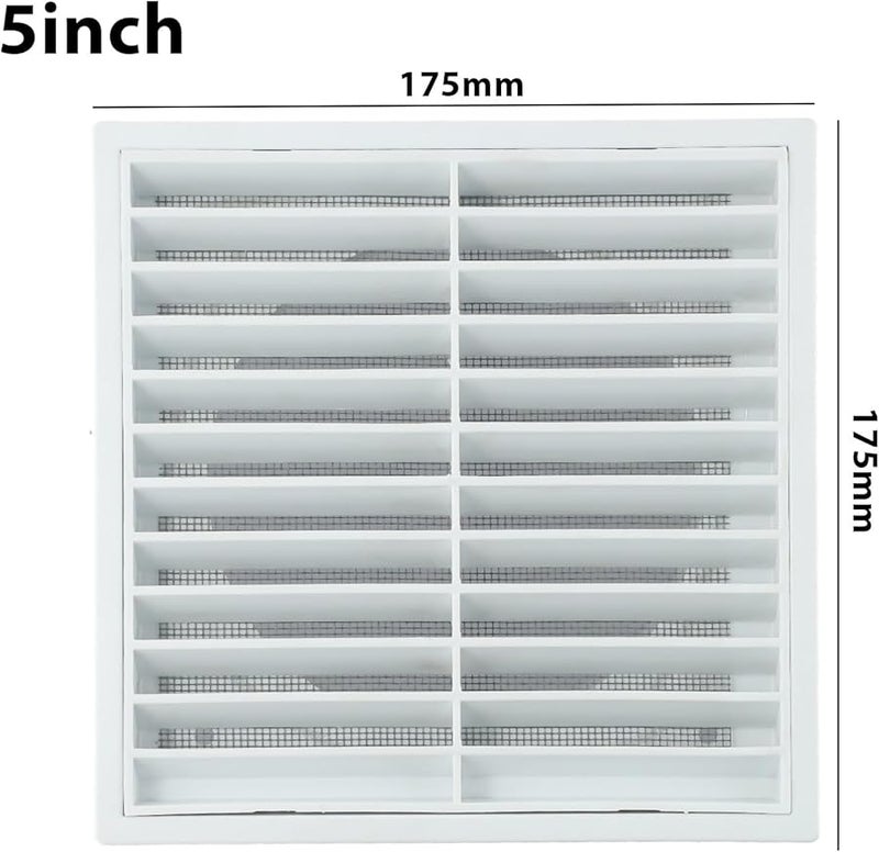 125mm Vent Grille Air Outlet Cover With Steel Mesh For Wall Eave Installation PP Material - Image 3