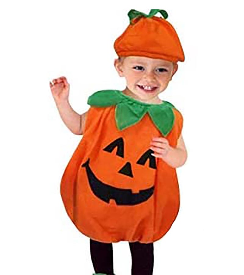 Fancy Agents Halloween Pumpkin Dress with Cap and Mask for Kids | Cute Fancy Dress Costume for Girls & Boys | Trick or Treat Outfit for Halloween Parties, School Events, Cosplay & Stage Performances - Image 3