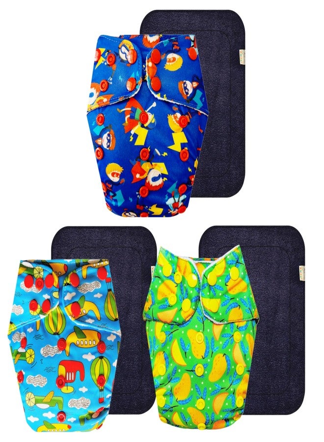 Dumbledo Premium Cloth Diaper with Black Insert (Pack of 3) | Dry Feel and Comfortable | Reusable & Washable | Easy to Clean | Trusted by Moms | 3 Months - 3 Years | Unisex Baby - Image 1