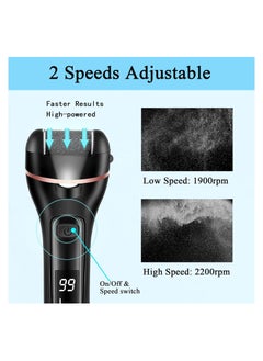 General Callus Remover for Feet, 13-in-1 Professional Pedicure Tools Foot Care Kit, Foot Scrubber Electric Feet File Pedi for Hard Cracked Dry Dead Skin, 3 Rollers, 2 Speed, Battery Display  - Image 5