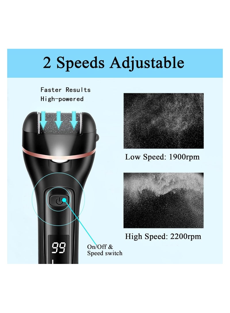 general Callus Remover for Feet, 13-in-1 Professional Pedicure Tools Foot Care Kit, Foot Scrubber Electric Feet File Pedi for Hard Cracked Dry Dead Skin, 3 Rollers, 2 Speed, Battery Display  - Image 5